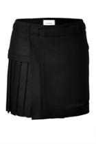 Iceberg Iceberg Fleece Wool Pleated Side Mini-skirt In Black
