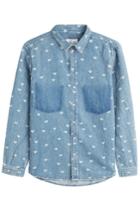 Zoe Karssen Zoe Karssen Hearts All Over Classic Denim Shirt - Blue
