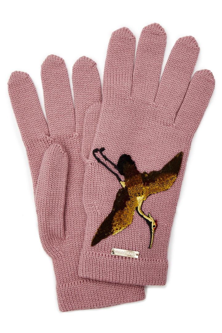 Dsquared2 Dsquared2 Wool Gloves With Embroidery - Rose