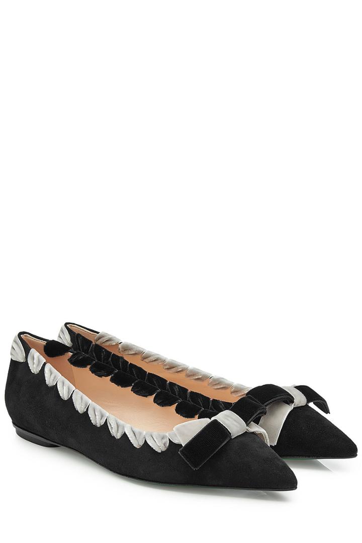 Fendi Fendi Velvet And Suede Ballerinas