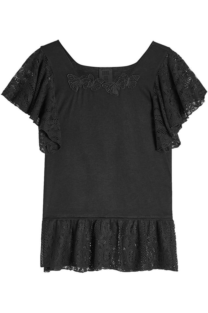 Anna Sui Anna Sui Embroidered Top With Lace