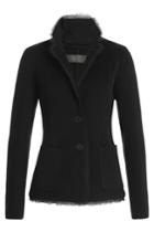 Donna Karan New York Donna Karan New York Cashmere Jacket With Silk Chiffon Hem - Black