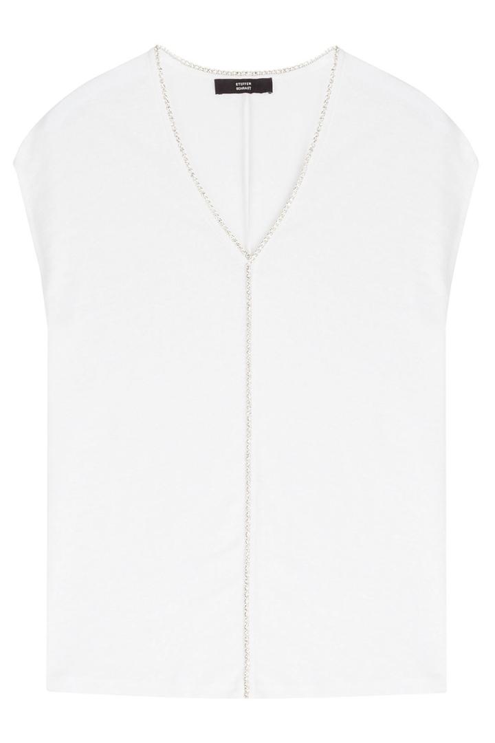 Steffen Schraut Steffen Schraut Jewel Embellished Knit Linen Shell