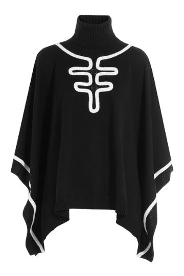 Boutique Moschino Boutique Moschino Virgin Wool Poncho - Black