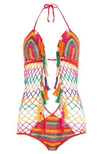 Anna Kosturova Anna Kosturova Aztec Crcohet Monokini - Multicolor
