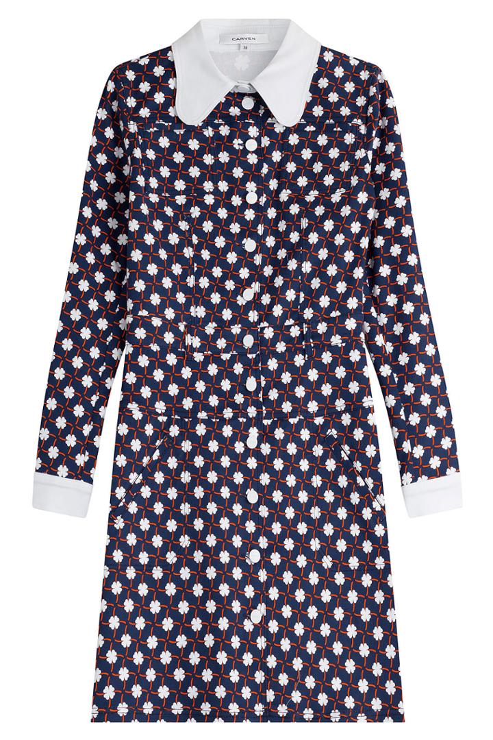 Carven Carven Printed Cotton Dress - Multicolored