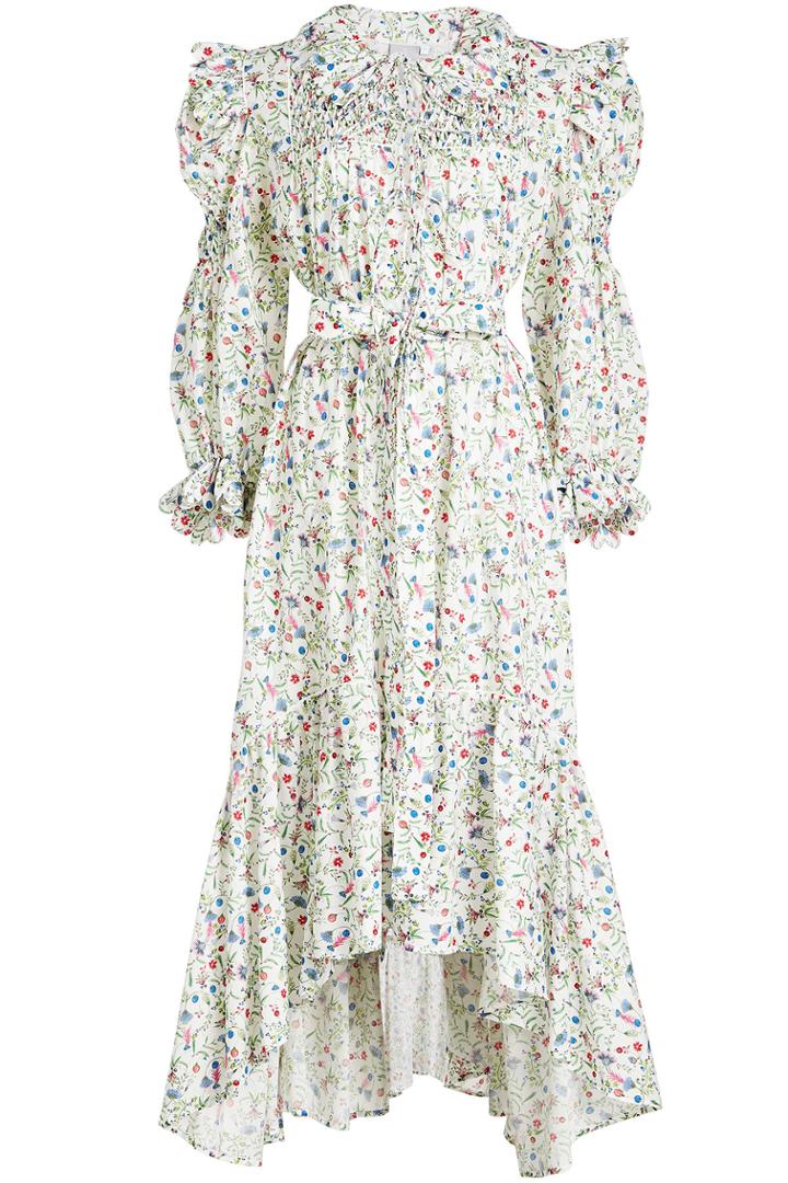 Horror Vacui Horror Vacui Printed Cotton Dress With Asymmetric Hemline