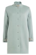 Marina Hoermanseder Marina Hoermanseder Coat With Leather Deatils - Turquoise