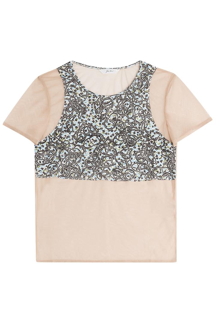 Julien David Julien David Tulle T-shirt With Printed Insert