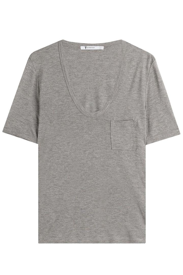 T By Alexander Wang T By Alexander Wang Jersey T-shirt With Breast Pocket - Grey