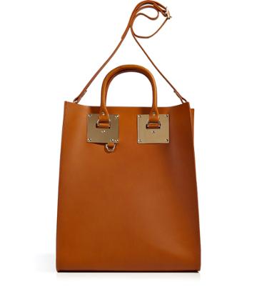 Sophie Hulme Tan Leather Convertible Tote