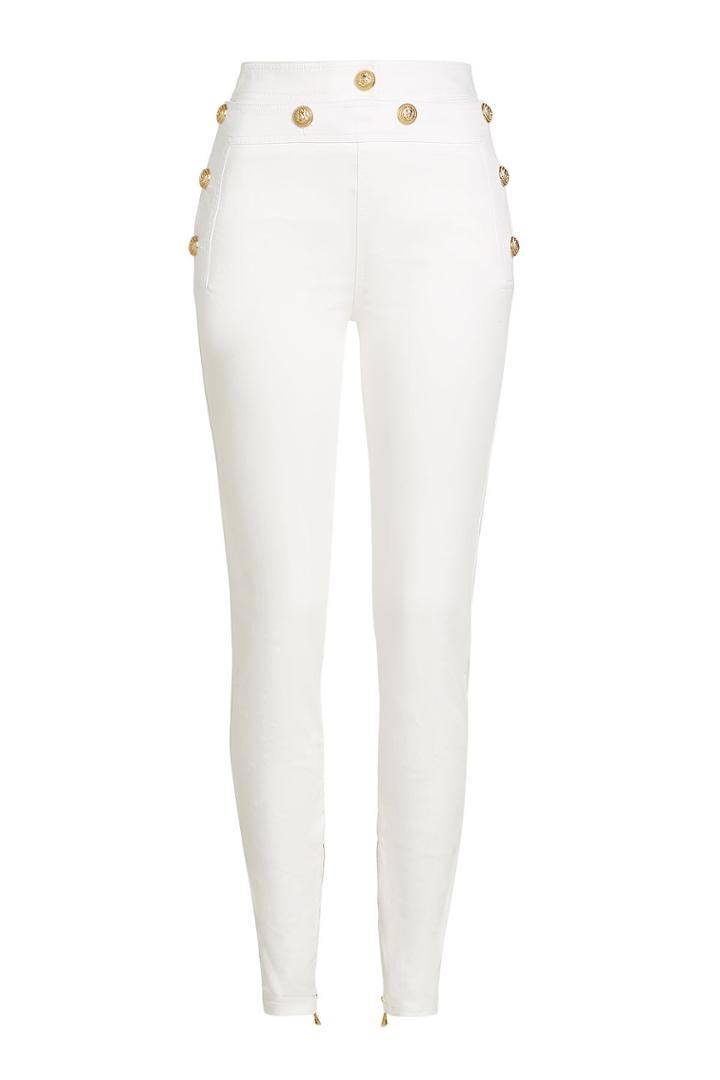 Balmain Balmain High-waisted Pants With Embossed Buttons