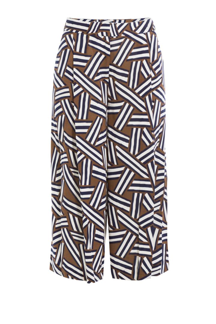 Diane Von Furstenberg Diane Von Furstenberg Printed Wide Leg Cropped Pants