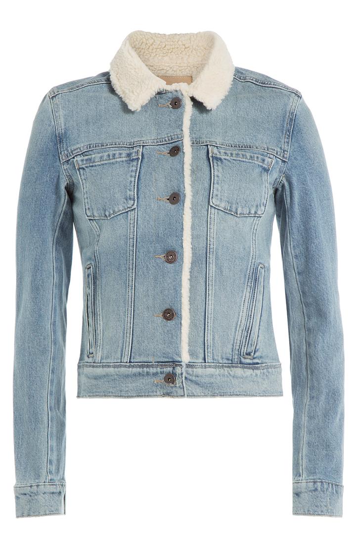 Paige Denim Jacket With Contrast Collar