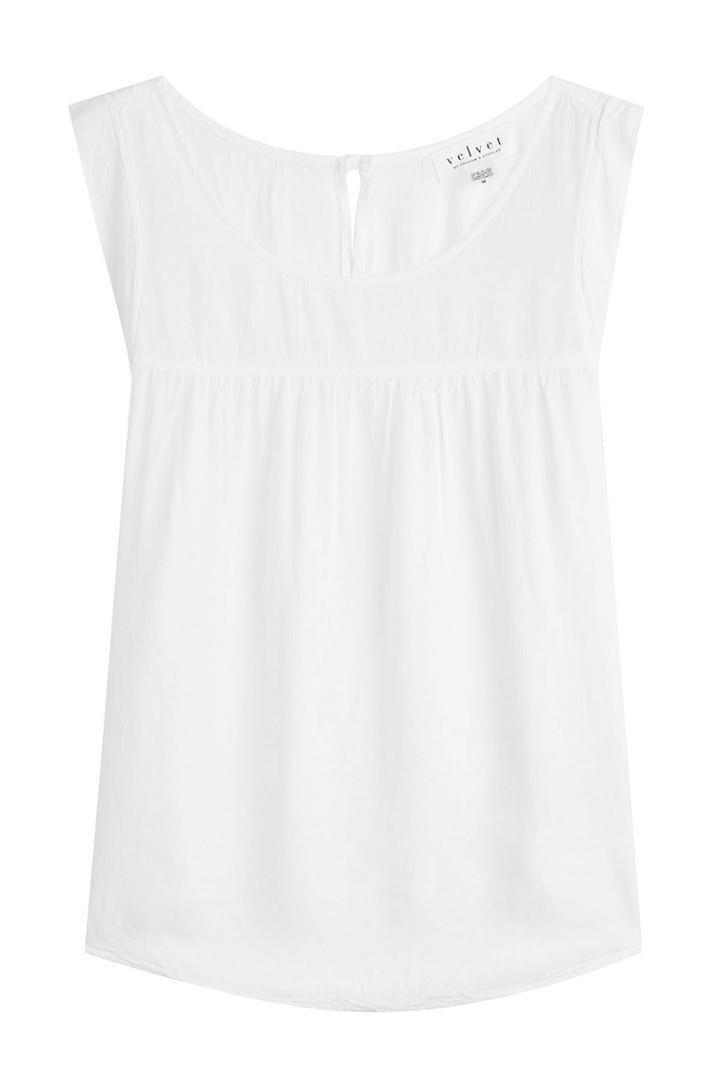 Velvet Velvet Embroidered Top - White
