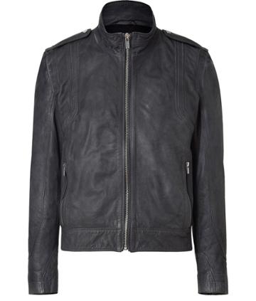 Hugo Charcoal Leather Jacket