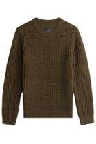 Vince Vince Wool-cashmere Waffle Knit Pullover - Green