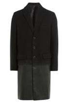Neil Barrett Neil Barrett Virgin Wool Coat With Leather - Black