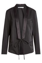 T By Alexander Wang T By Alexander Wang Satin Jacket With Self-tie Front - Black