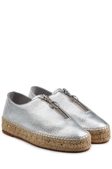 Alexander Wang Alexander Wang Metallic Leather Espadrilles