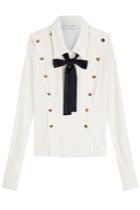 Philosophy Di Lorenzo Serafini Philosophy Di Lorenzo Serafini Blouse With Bow And Embossed Buttons - White
