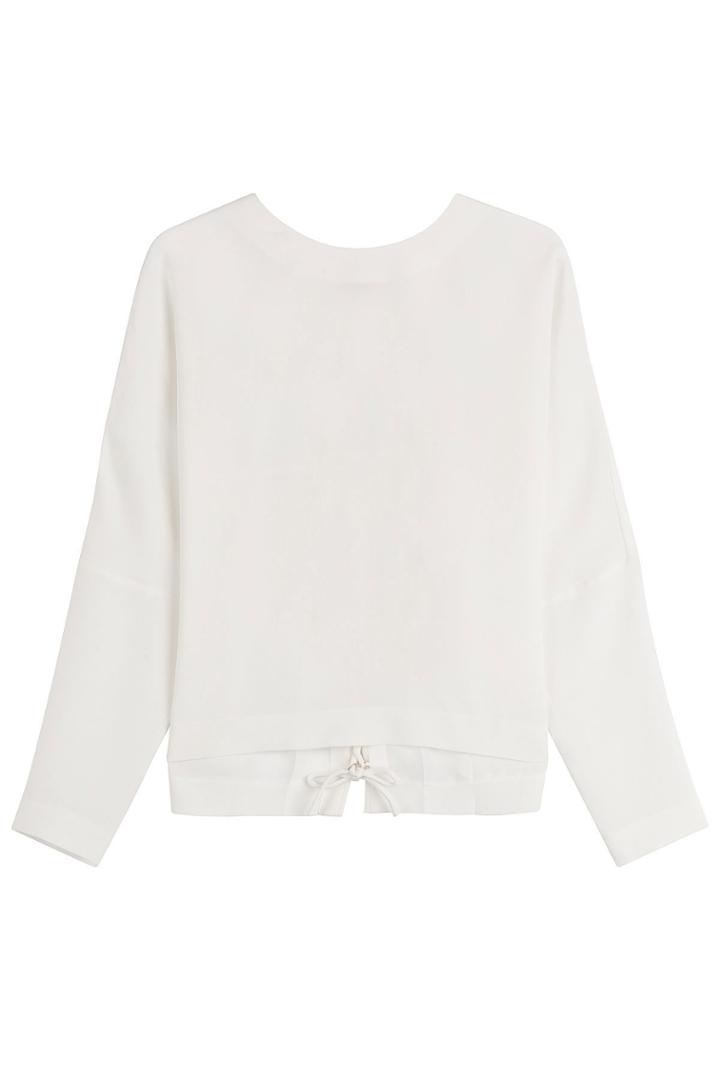 Iro Iro Blouse With Lace-up Back - White