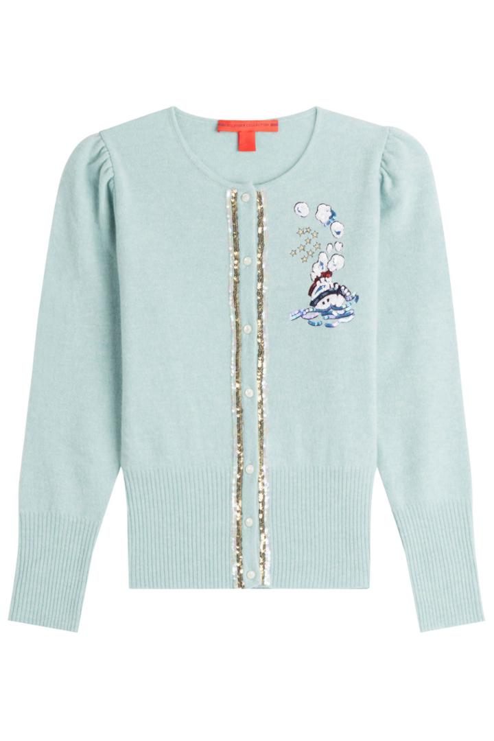 Hilfiger Collection Hilfiger Collection Embellished Wool Cardigan - Green