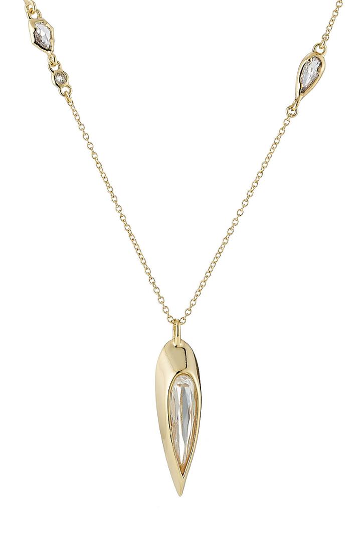 Alexis Bittar Alexis Bittar Crystal Encrusted Pendant Necklace - Gold