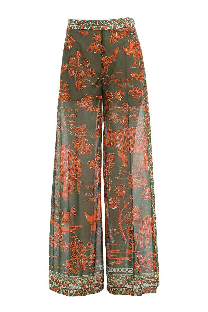 Valentino Valentino Printed Cotton Wide Leg Pants - Multicolor