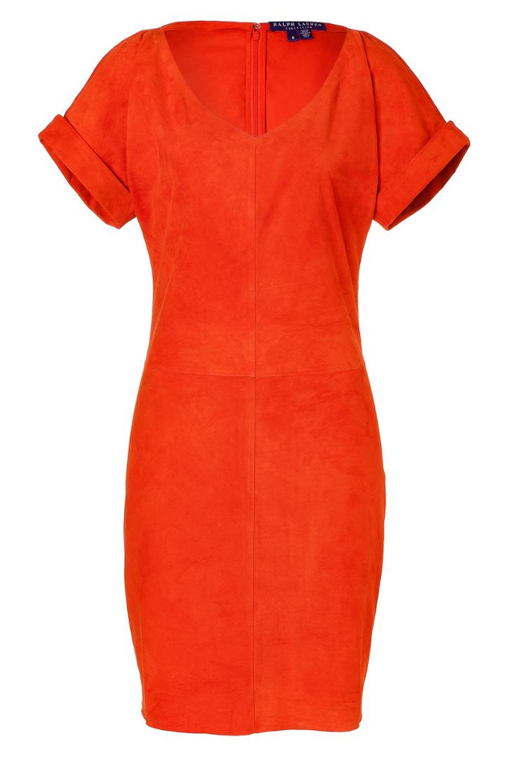 Ralph Lauren Collection Ralph Lauren Collection Orange Suede Shiloh Dress - Orange