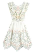 Valentino Valentino Embellished Linen Dress - White