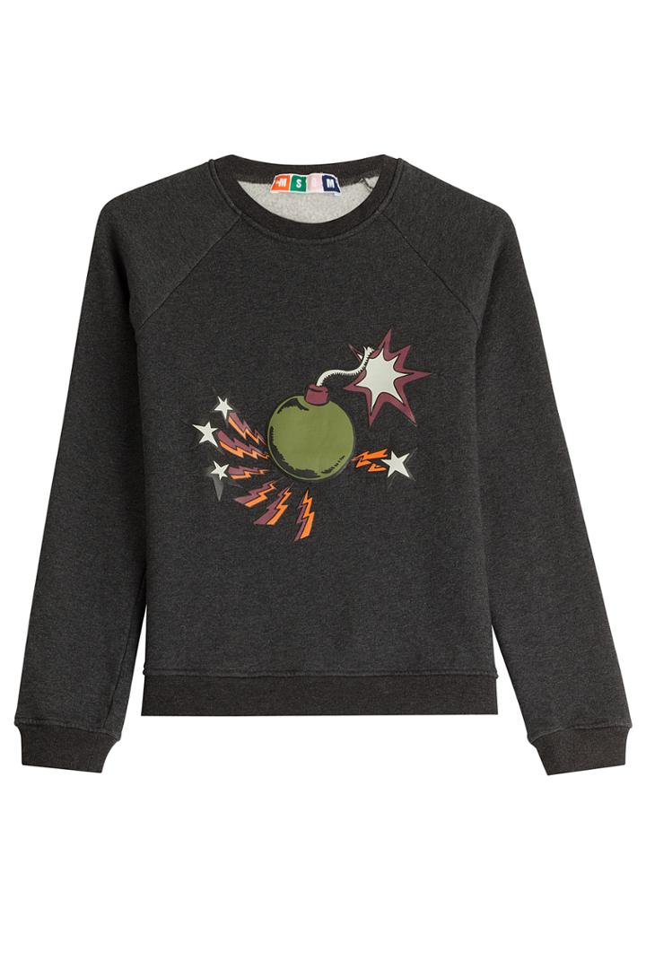 Msgm Msgm Printed Cotton Sweatshirt - Grey