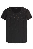 Steffen Schraut Steffen Schraut Hacienda Beaded Glam Embellished Silk Top - Black