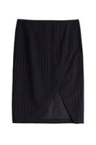 Polo Ralph Lauren Polo Ralph Lauren Wool Pinstripe Pencil Skirt - Black