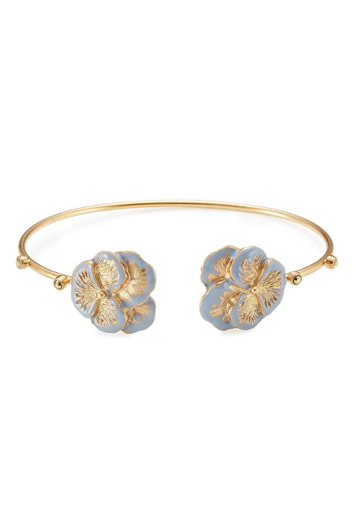 Gas Bijoux Gas Bijoux Pensée 24kt Gold Plated Bracelet - Blue