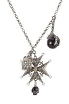 Alexander Mcqueen Alexander Mcqueen Crystal Embellished Charm Necklace - Black