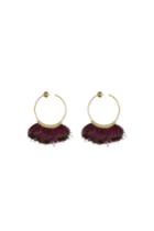 Gas Bijoux Gas Bijoux 24kt Gold Plated Earrings With Feathers - Purple