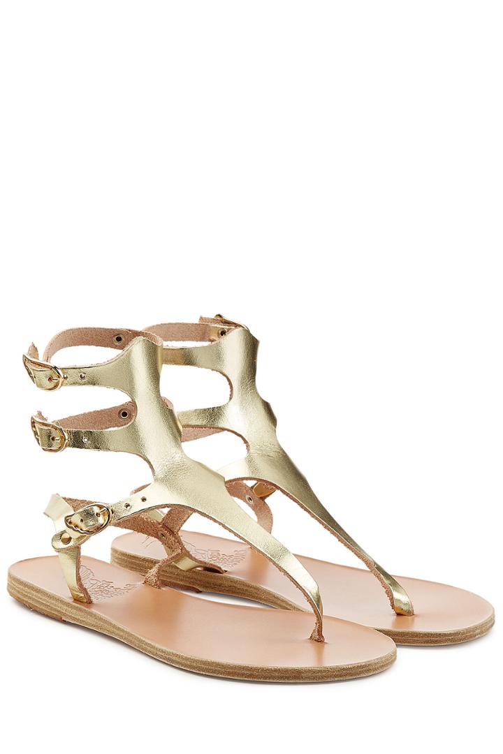 Ancient Greek Sandals Ancient Greek Sandals Themis Metallic Leather Sandals - Gold