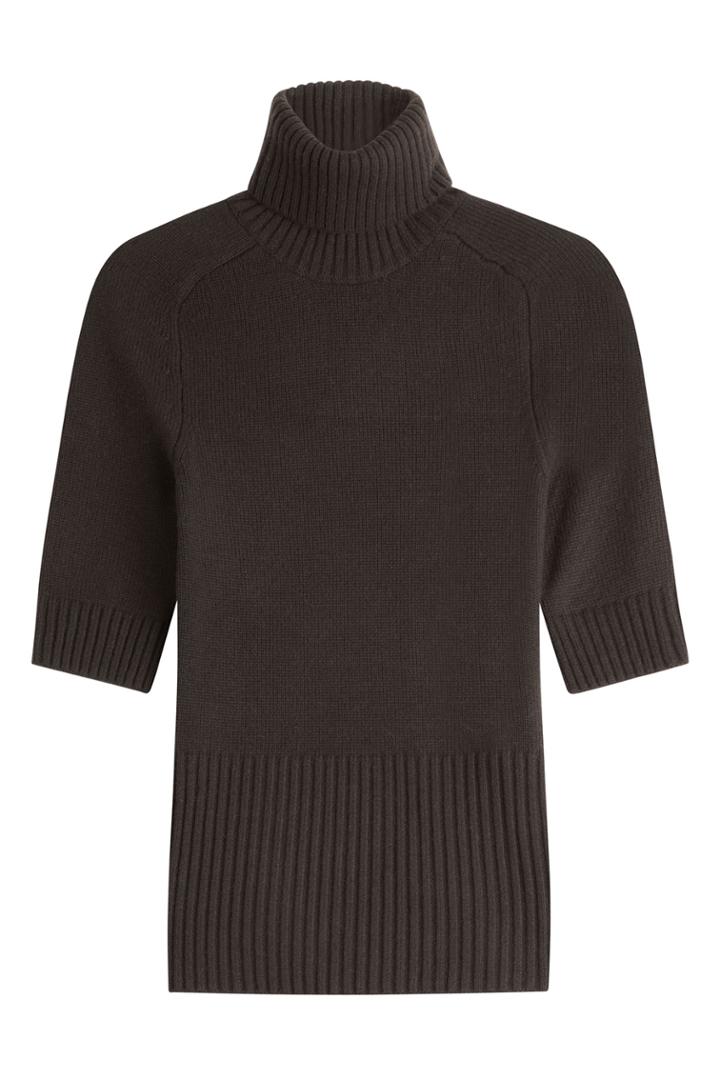 Michael Kors Michael Kors Short Sleeve Cashmere Turtleneck Pullover - Brown