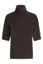 Michael Kors Michael Kors Short Sleeve Cashmere Turtleneck Pullover - Brown
