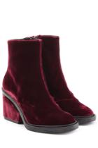 Robert Clergerie Robert Clergerie Velvet Ankle Boots - Red