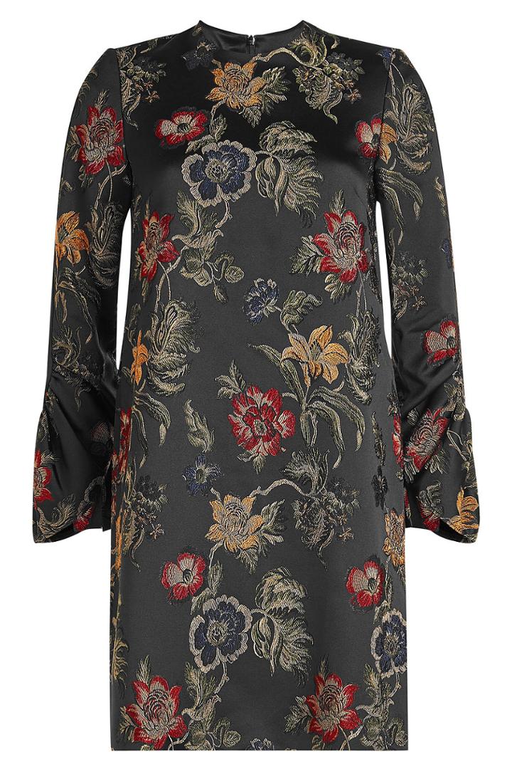 Rosetta Getty Rosetta Getty Embroidered Satin Shift Dress