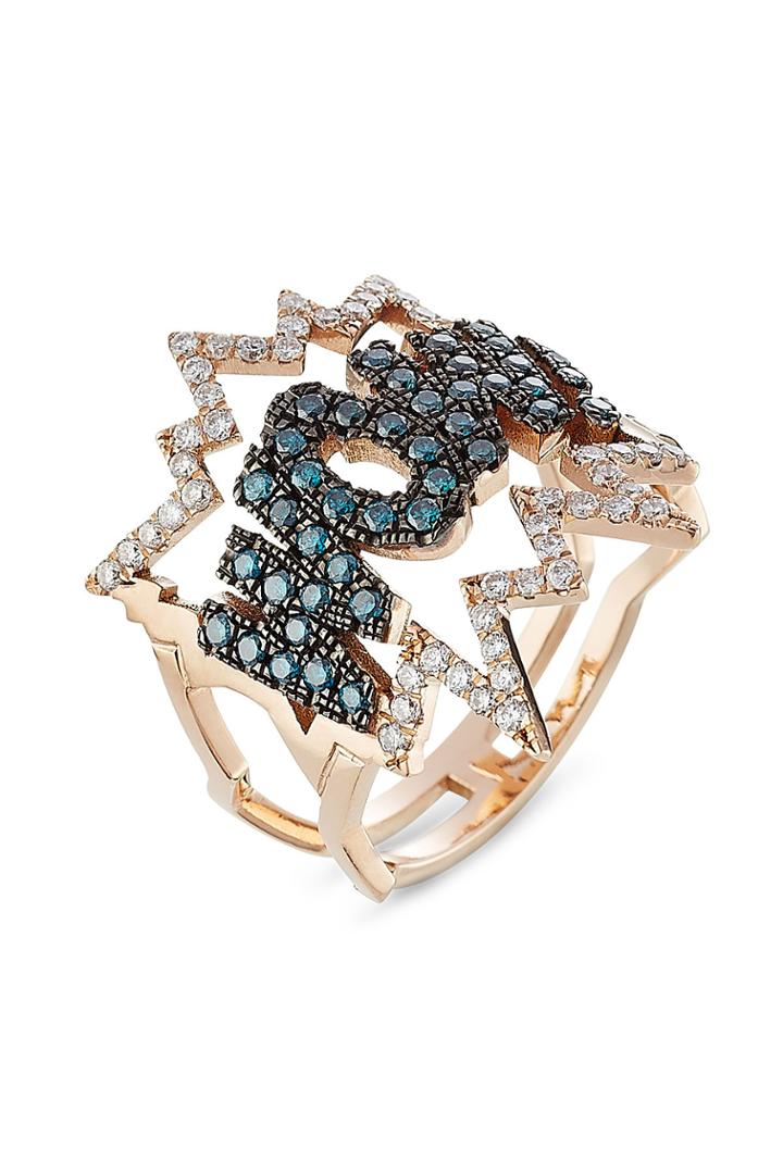 Diane Kordas Diane Kordas Wow! 18kt Rose Gold Ring With Diamonds - Multicolor