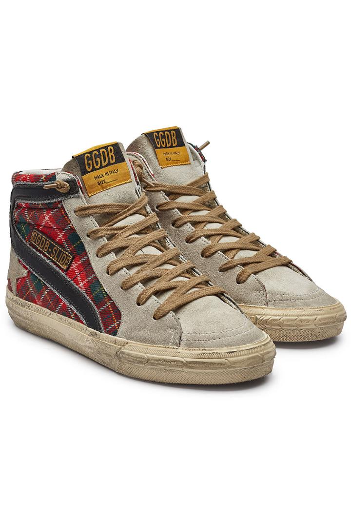 Golden Goose Deluxe Brand Golden Goose Deluxe Brand Slide Tartan And Suede Sneakers