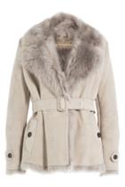 Burberry London Burberry London Lambskin Jacket With Shearling