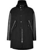 Neil Barrett Leather Sleeve Coat