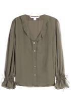 Diane Von Furstenberg Diane Von Furstenberg Kirsty Silk Blouse With Gathered Cuffs - None
