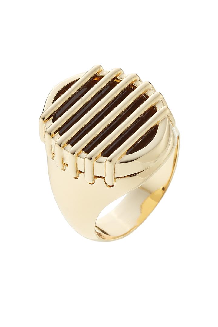 Maison Margiela Maison Margiela Brass & Stone Ring Gold