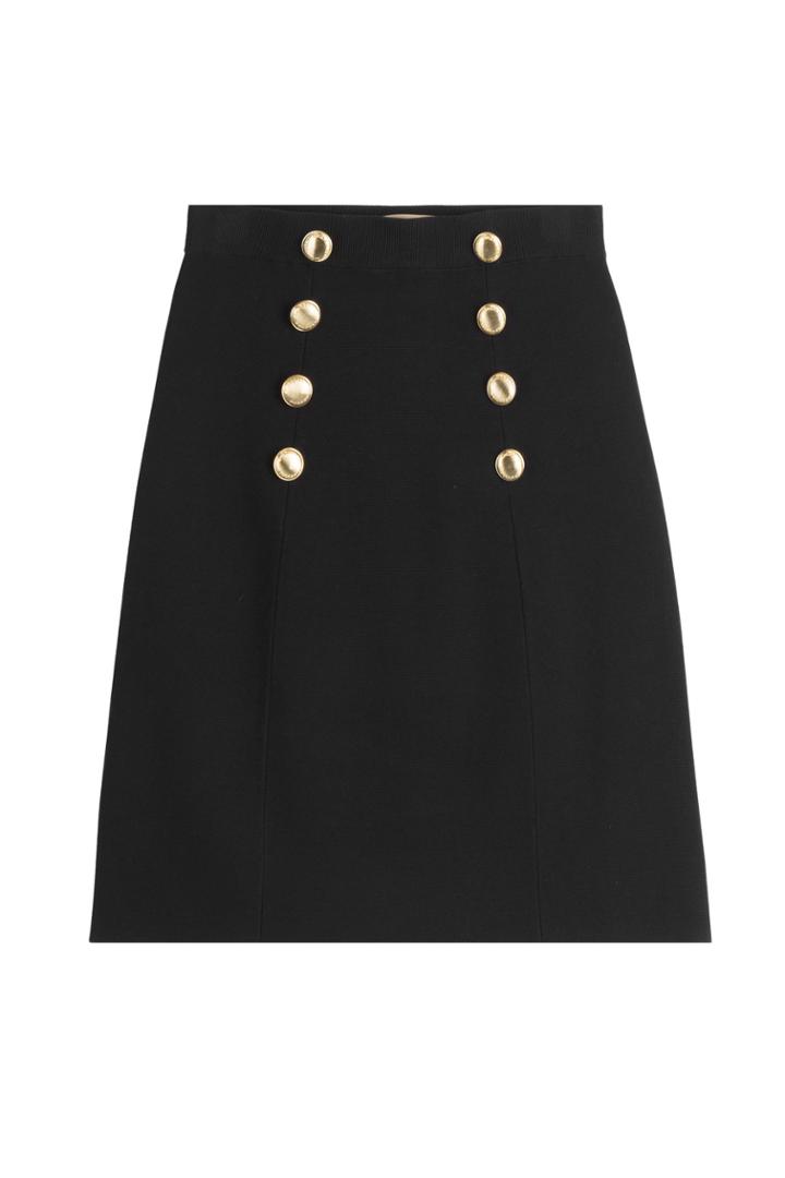 Burberry London Burberry London Cotton Blend Skirt With Metallic Buttons - Black