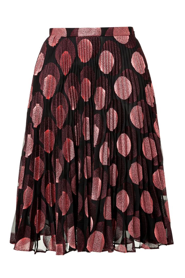 Marco De Vincenzo Marco De Vincenzo Embroidered Polka Dot Pleated Skirt